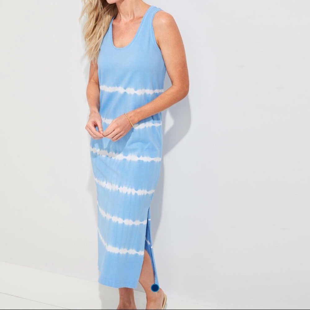 Vineyard Vines Blue Tie Dye Knit Maxi Dress XS